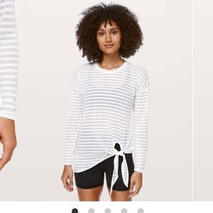 Lululemon Tie Your Practice Long Sleeve *Stripe White
